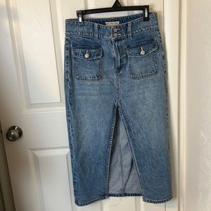 Free People denim midi skirt (Madison Midi Skirt)